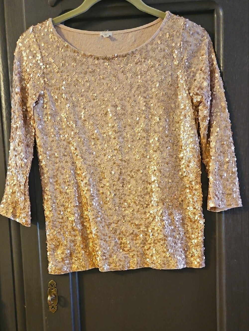 J. Crew Rose Gold Sequin Top
